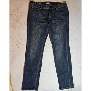 Liz Claiborne Women’s Jeans Size 12 City Fit Skinny Leg Dark Wash Denim EUC